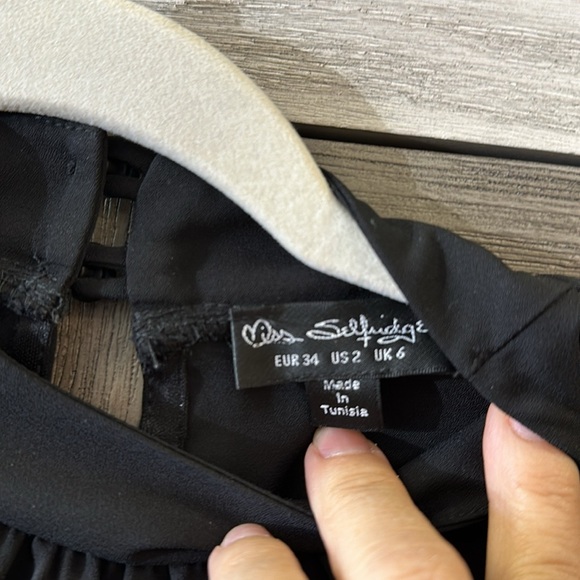 MISS SELFRIDGE LONG SLEEVE CHIFFON TOP WITH PLAID BOTTOM SIZE 2 - Picture 3 of 6